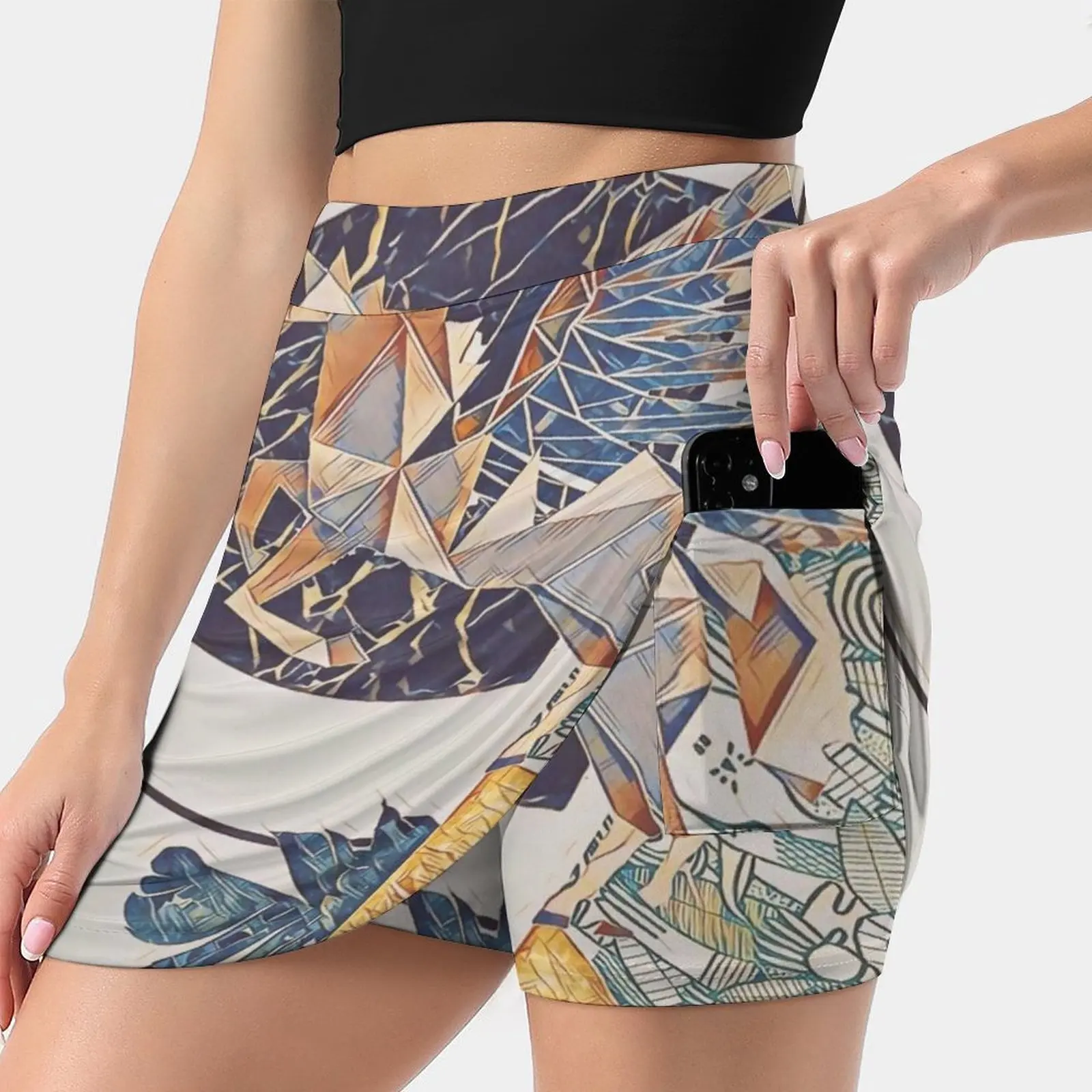 

Marble Pegasus Women's skirt Sport Skort Skirt With Pocket Fashion Korean Style Skirt 4Xl Skirts Abstract Pegasus Marble Leaf