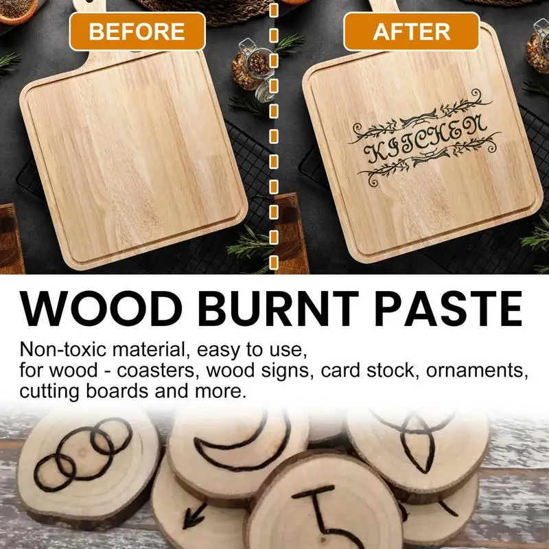 Wood Burning Paste Crafting Gel For Pyrography Creation Heat Sensitive Wood Burning Gel Professional Burn Torch For Artists wood burning gel