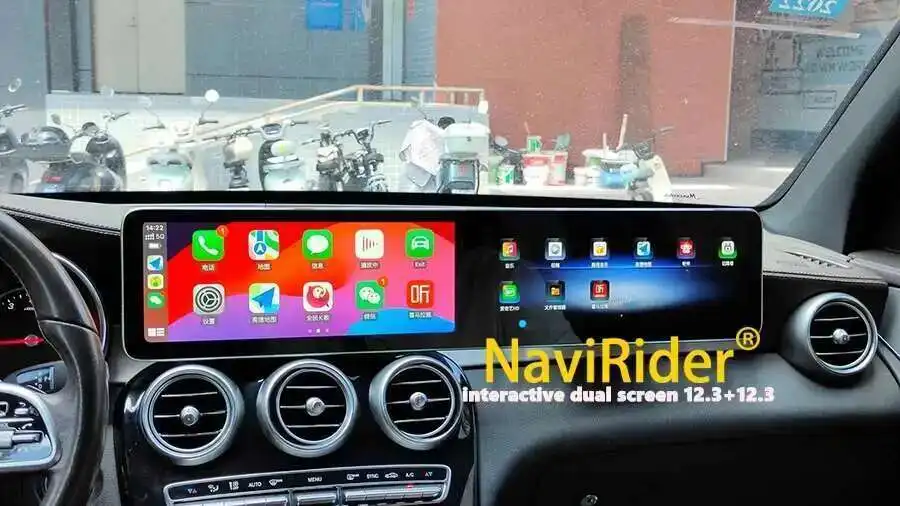 For Benz C GLC 2016-2022 Dual Touch Screen Stereo GPS Navigation Car Radio Carpl