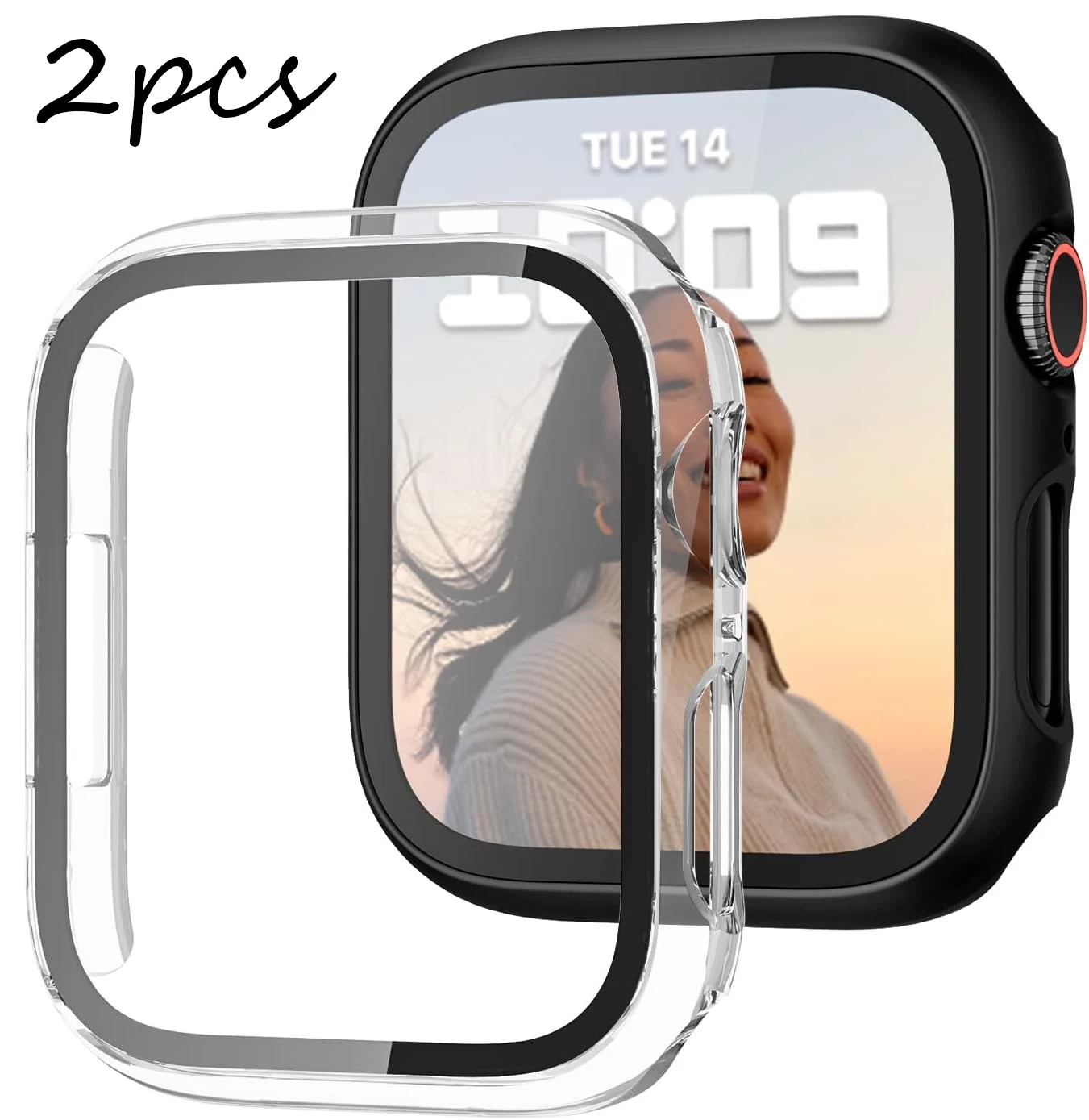 2-Pack Durable Shockproof Case with Tempered Glass Screen Protector