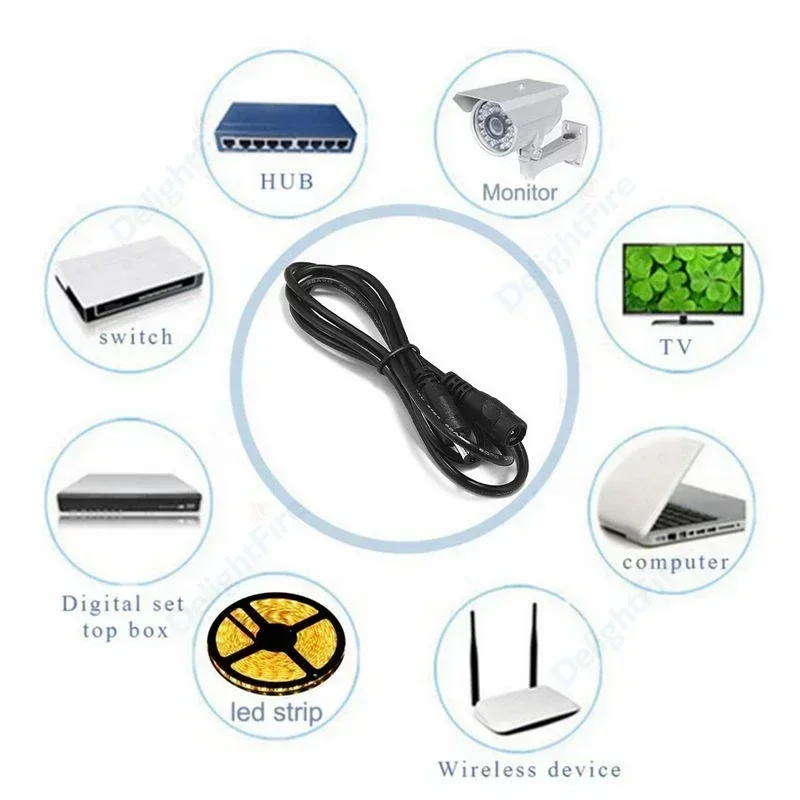 รูปสินค้า สายไฟคุณภาพสูง 5.5 มม. 2.1 มม. 5-12V 3A 5A สำหรับ LED Strip & กล้อง