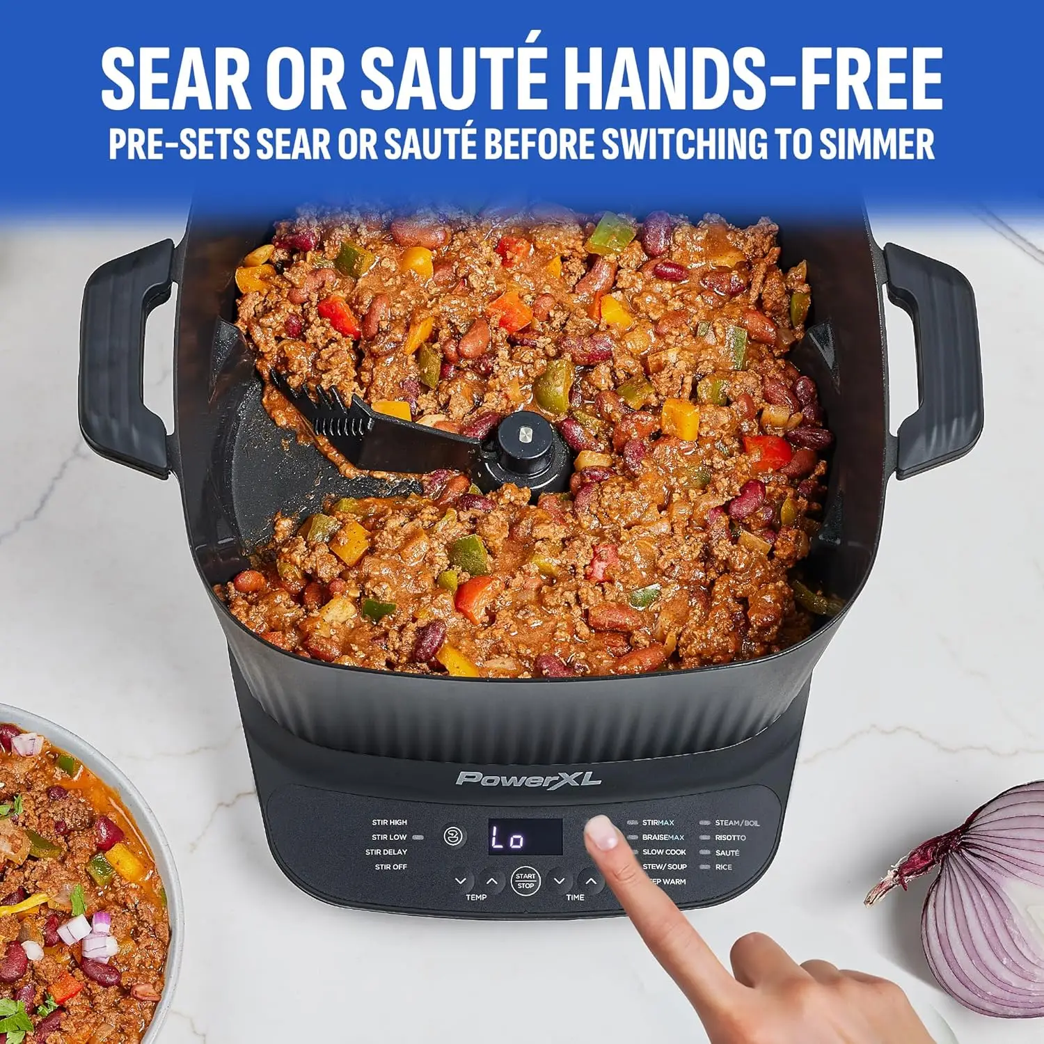 DELUXE 7.5 Quart Digital Multi-Cooker with Automatic Paddle to Stir and Shred, 9 in 1 programmable presets to Sauté, Sear, and B 4