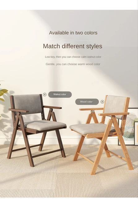 Folding Solid Wood Chair Folding Chair Backrest Wooden Chair