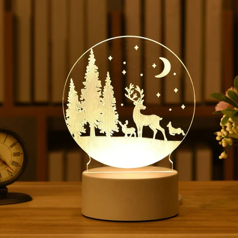 Description Picture 5 of item3D Cute Dinosaur Night Light Kids LED Dino Lamp Lovely USB Acrylic Glasses Table Nightlight for Children Gift Lamp Bedroom Decor