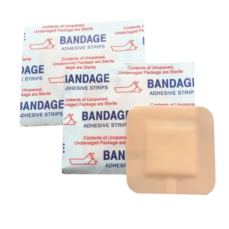 

50pcs/set Square Band Aid Skin Patch Breathable First Aid Strips Wound Plaster Breathable Adhesive Bandages for Wound Dressing