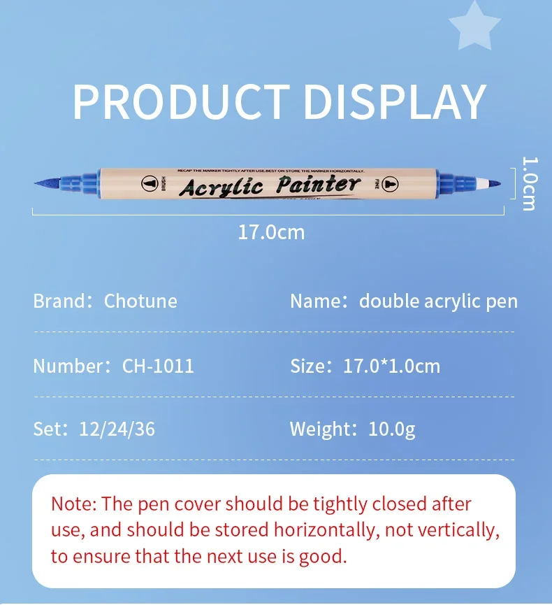 12–36 Farben Acrylfarben-Marker, Pinsel mit zwei Spitzen, Acrylfarben-Stift, Pinselspitze und feine Spitze, Kunstmarker-Zubehör für Rock – Detail 3