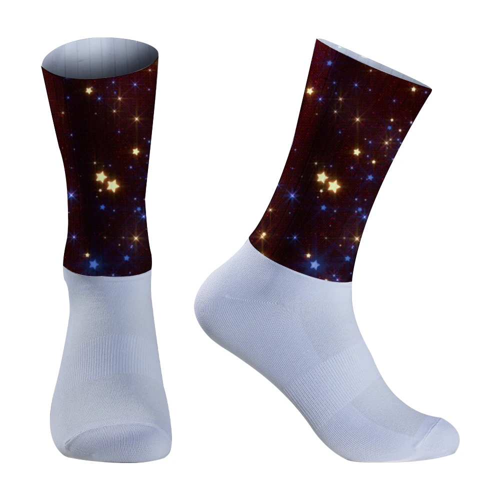 

profession Cycling Socks Men Anti Slip Seamless Aero Bike Sport Wearproof Road Bicycle Socks Reflective safety sock