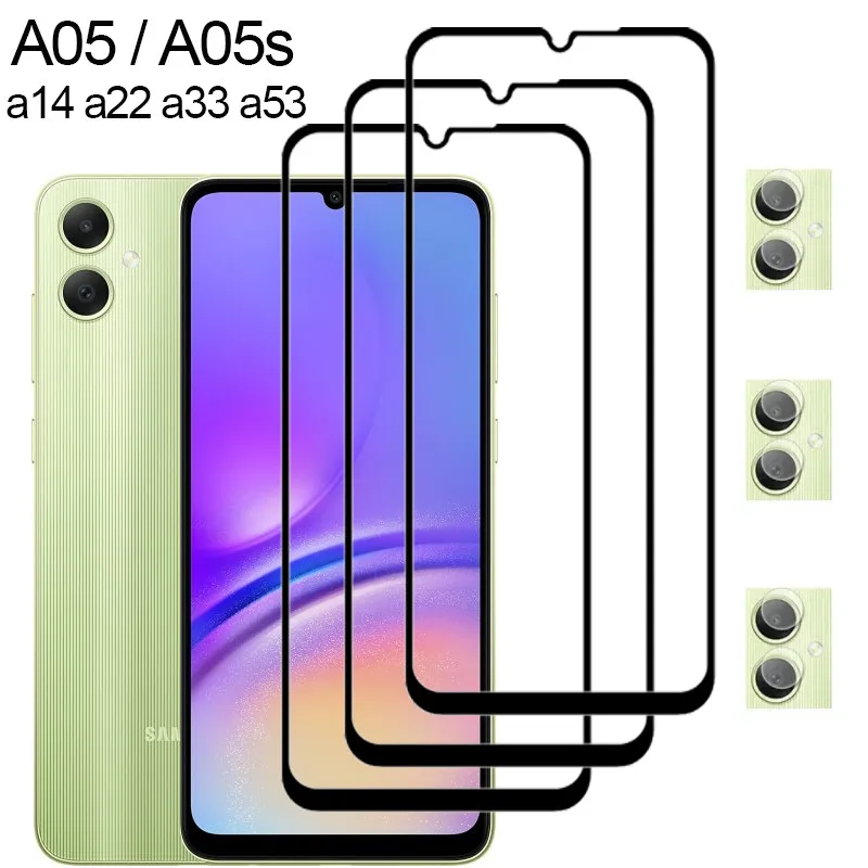 Samsung A05, A05S A14 Vetro Temperato Per Samsung Galaxy A05 A14 A22 A33 A53 A05S Pellicola Per Samsung A05 Protezione Della Fotocamera Per Samsung A2