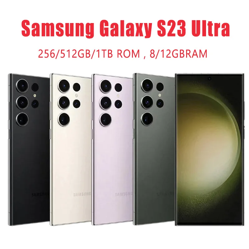 

Unlocked Samsung Galaxy S23 Ultra 5G S918U1 6.8" ROM 256/512GB RAM 8/12GB Snapdragon NFC Cell Phone Original Android Smartphone