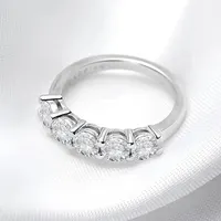 White Gold D Color 4mm Moissanite Ring for Women 1.5CT Stone Match Diamond Wedding Band Bride S925 Sterling Silver GRA - Image 3