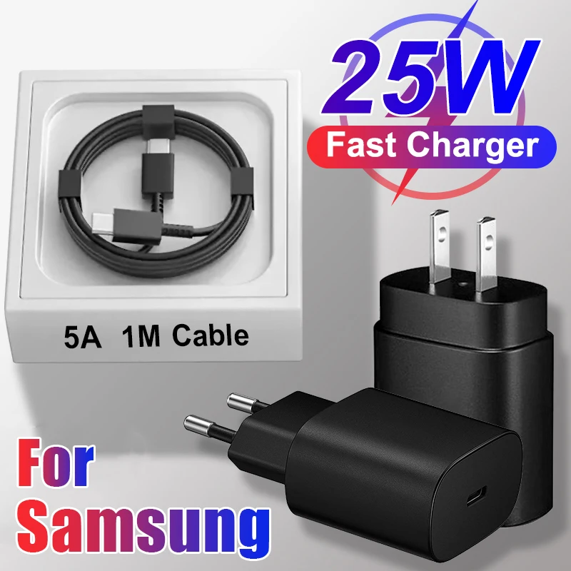 Per Samsung Pd 25W Caricabatterie Super Veloce Per Samsung Galaxy S23 Ultra S22 S21 S20 Note 10 20 + A54 5G Ucb C Caricabatterie A Ricarica Rapida