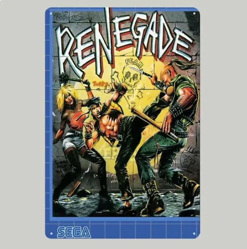 

Металлический постер Renegade Sega в стиле ретро для видеоигр, жестяной знак 20*30 см