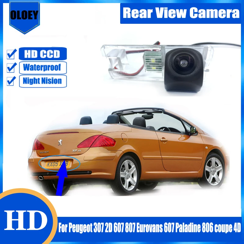 

Car Rear View Reverse Back Up Parking Camera For Peugeot 307 2D 607 807 Eurovans 607 Paladine 806 coupe 4D Waterproof Camera