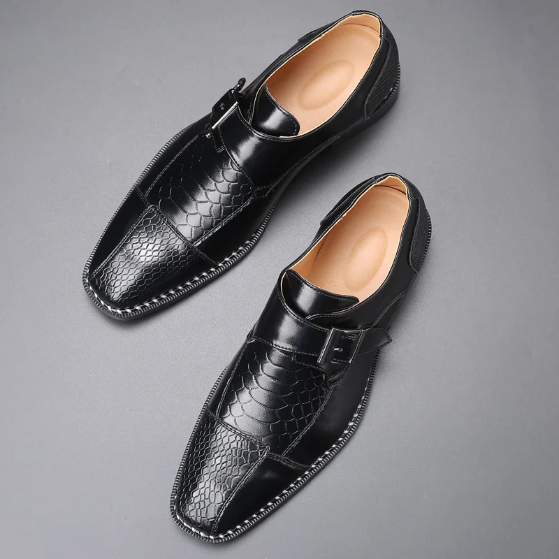 Men's Leather Formal Shoes Luxury Business Casual Brogue Shoes Winter Wedding Fashion Trend For Men Brown Oxfords yui8