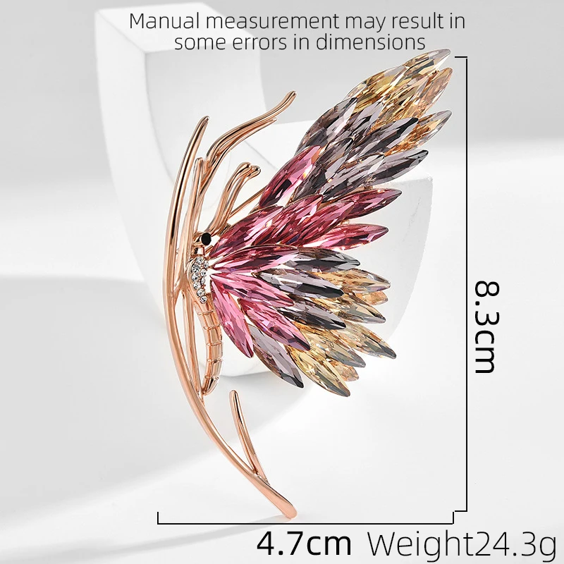 SUYU Gradual Butterfly Copper Micro Inlaid Cubic Zirconia Brooch Jewelry Gift Clothing Accessories