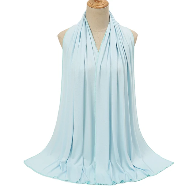 Écharpe Hijab en Jersey de coton Modal de qualité supérieure, châle musulman Long, Turban doux uni, bandeau pour femmes, bandeau africain 170x60cm