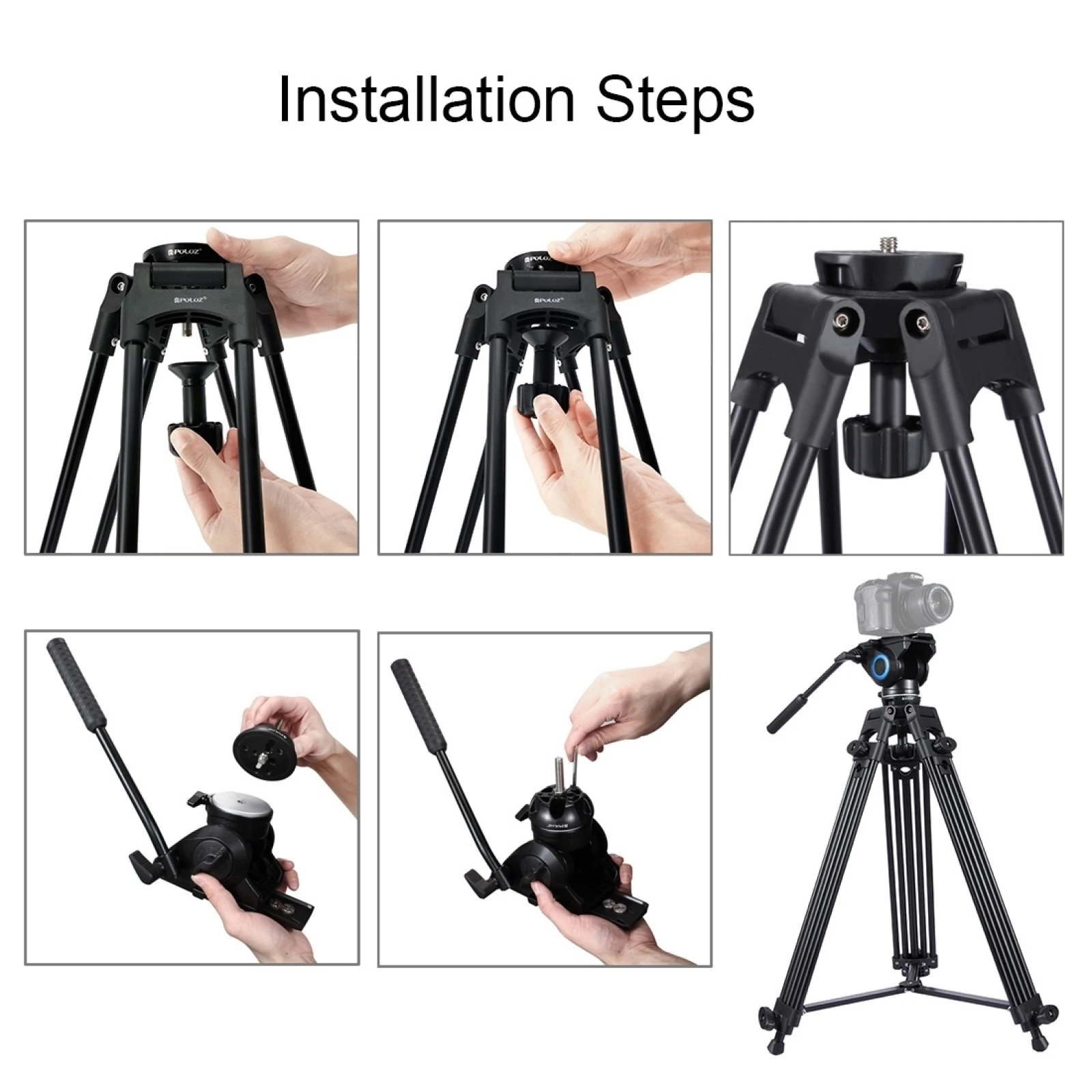 PULUZ Bowl Adapter for Fluid Head Tripod 75mm Half Ball Flat 75*75*100mm DSLR Rig Camera
