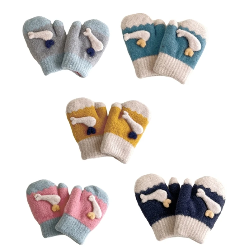 

2-6Y Thicken Mitten Kids Winter Kids Mittens Plush Protect from the Cold