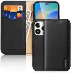 Luxury Genuine Leather Wallet Case with Vintage Card Flip Cover - iPhone 17 Pro (Brown)