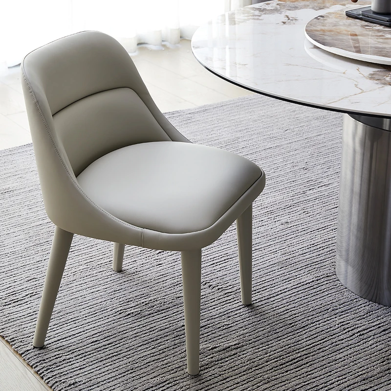 

Italian Modern Design Chairs Leather Living Room Restaurant Ergonomic Dining Chairs Comfortable Balcony Silla Library Furniture
