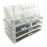 New Clear Acrylic Makeup Organizer Drawer Storage Box Skin Care Home Desktop Women Makeup Tools Jewelry Lipstick Storage Case 2