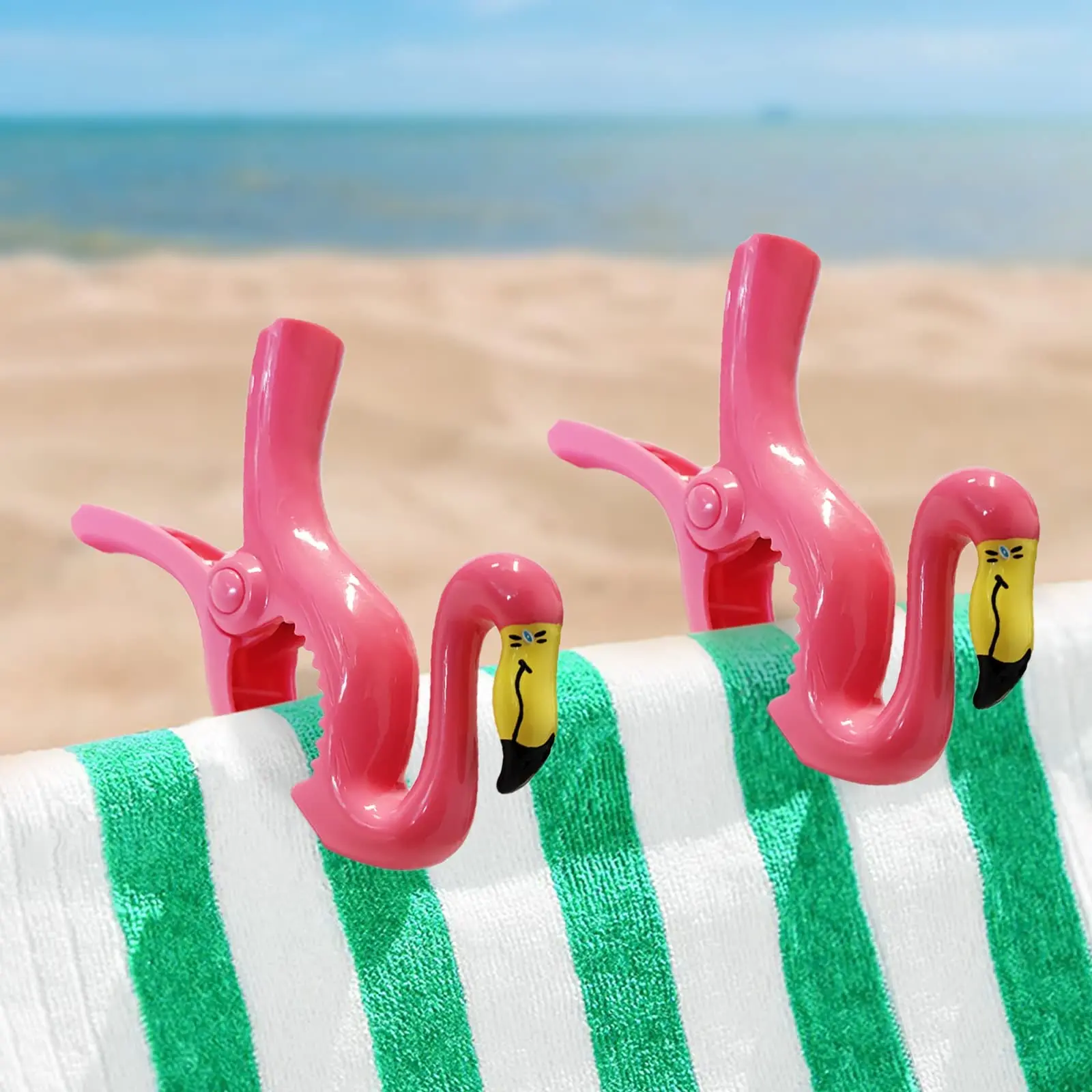 Windproof Towel Clips Plastic Animal Clips Flamingos Dolphin Parrots for Sun Chair Beach Clothes Drying