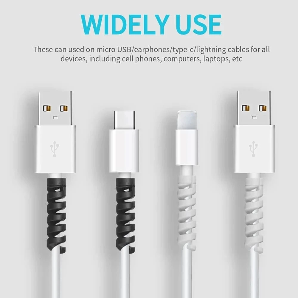 Spiral Cable Protector Saver Cover for Earphone Mouse USB Charger Wire Charger Cable Cord Protector Management Cable Organizer