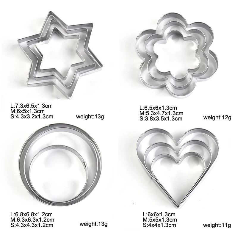 Mini Merry Christmas Metal Pastry and Cookie Cutter Set for Baking and Cake Decoration