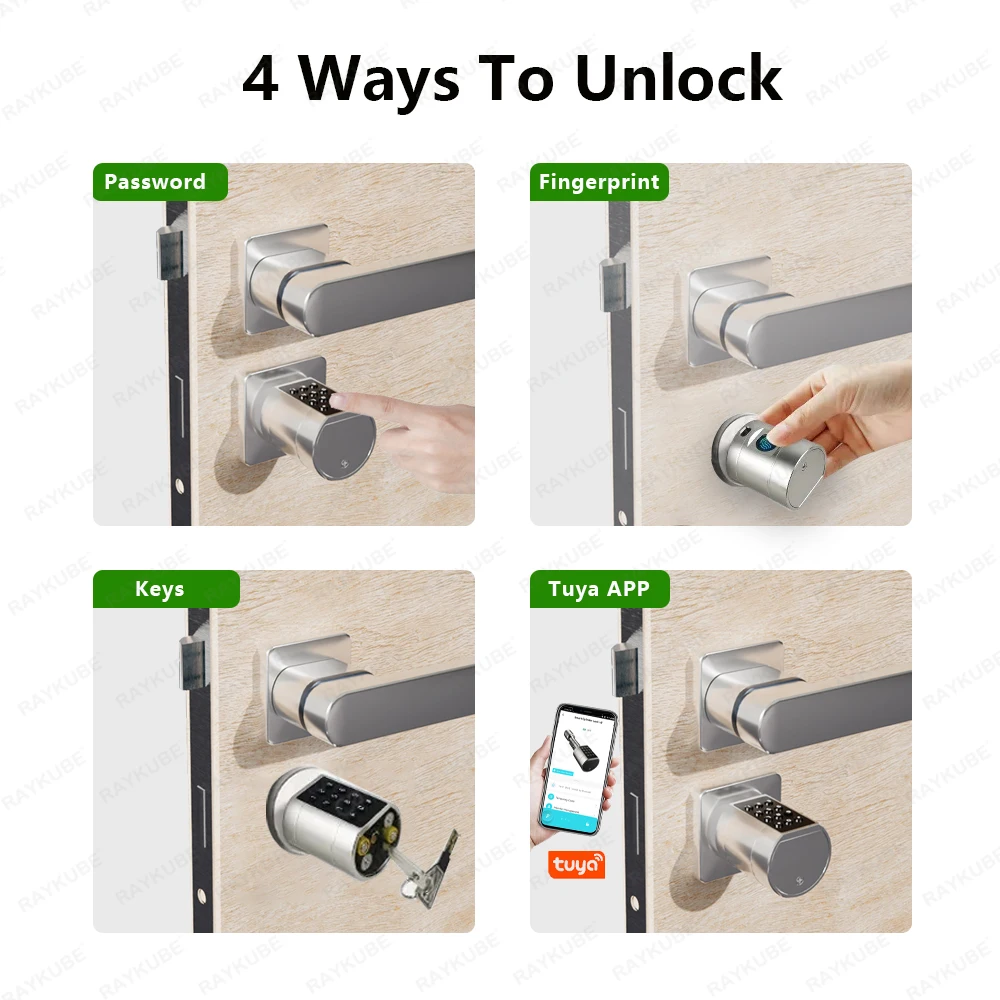 Raykube l11 tuya smart cylinder door lock with keypad and fingerprint € 103,03