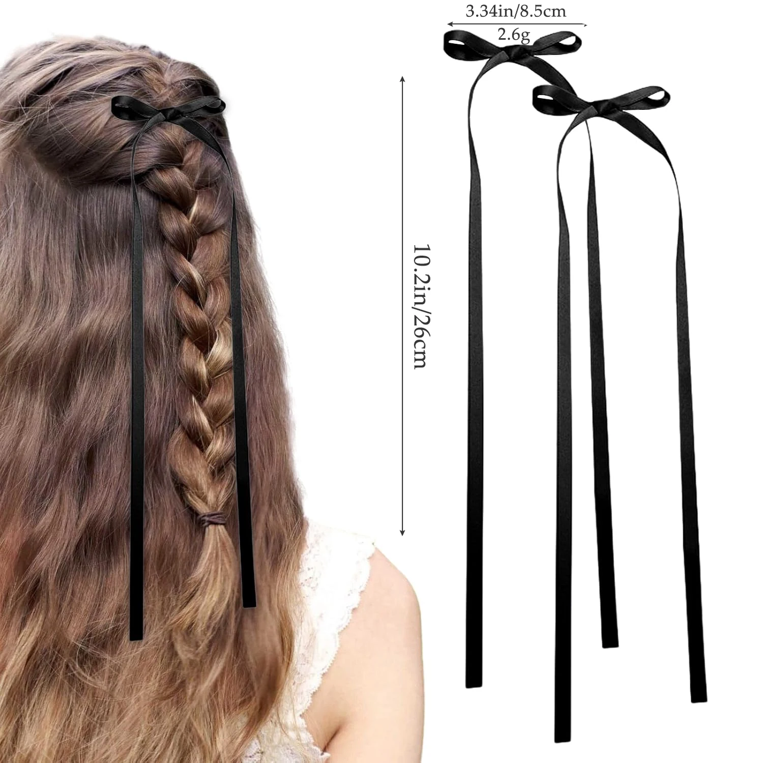 Elegant Black and White Bow Hair Clips