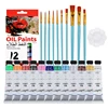 12 Colors Acrylic Paints & Oil Paint with Brush&Palette 9/12ml Pigment Drawing Set Art Supplies for Artist Beginners 5