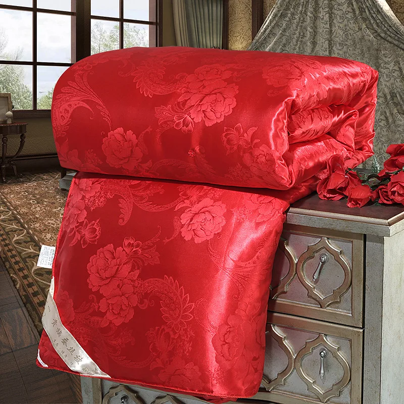 Silk Quilts Bed Comforter Spring Autumn Conditioning Jacquard Home