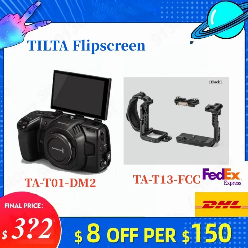Tilta flipscreen para bmpcc 4k 6k flip screen para sony fx3 m.2 ssd