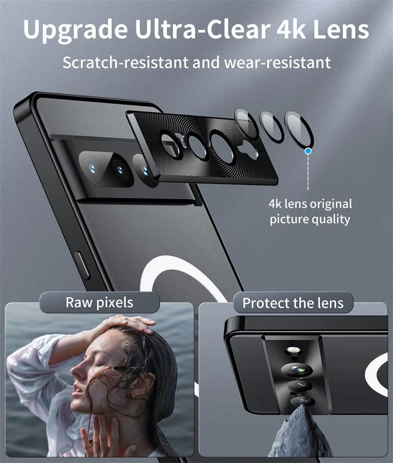 Magnetic Case Metal Frame For Google Pixel 7 Pro Phone Wireless Charging Matte For Google Pixel 7 Pixel7 Pro CASE Cover Capa