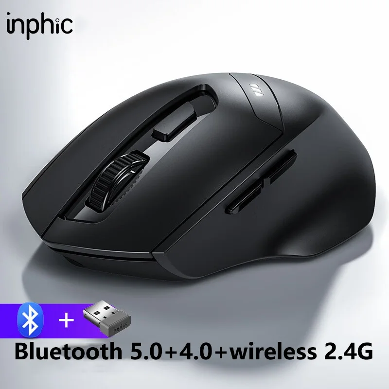 Inphic DR01 Bluetooth Wireless Ergonomic Silent Rechargeable Mouse For Home Office Laptop Desktop Tablet