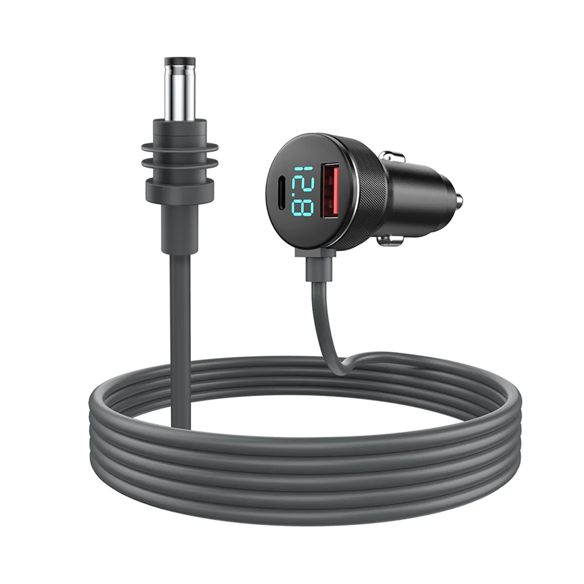 Y02A3-in-1 for Starlink Mini DC Power Cable 65W Fast Charger Type-C USB Socket Cigarette Lighter with LED Voltmeter Display