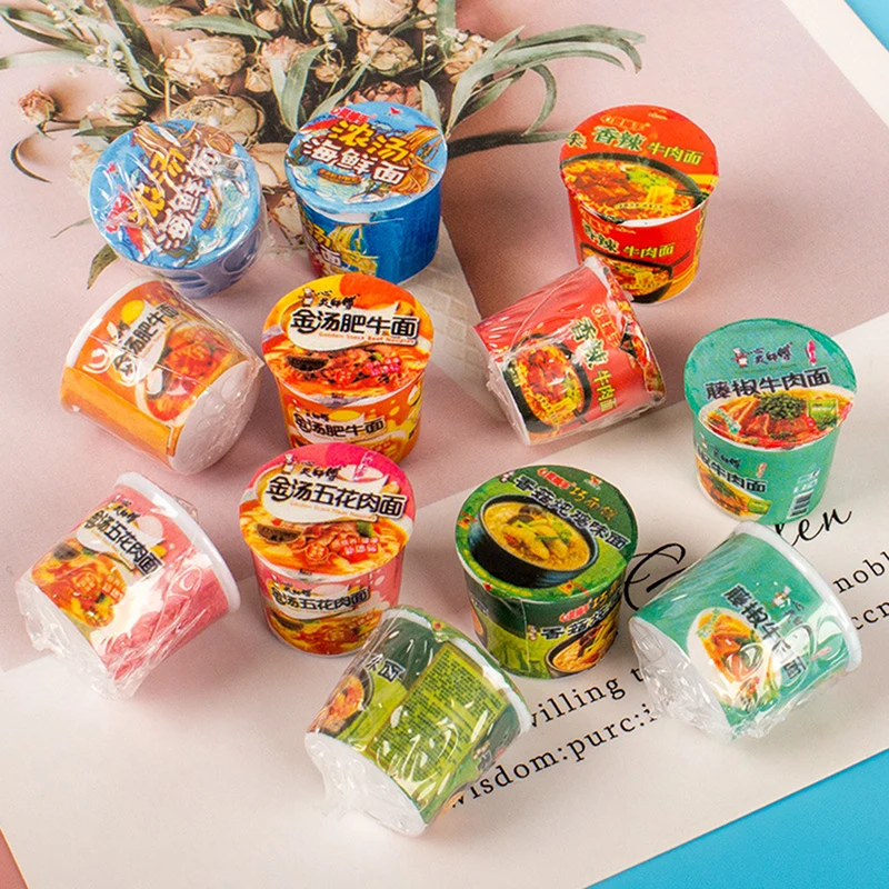5개 1/12 인형의 집 미니어처 인스턴트 라면 인형의 집 주방 놀이 음식 장난감