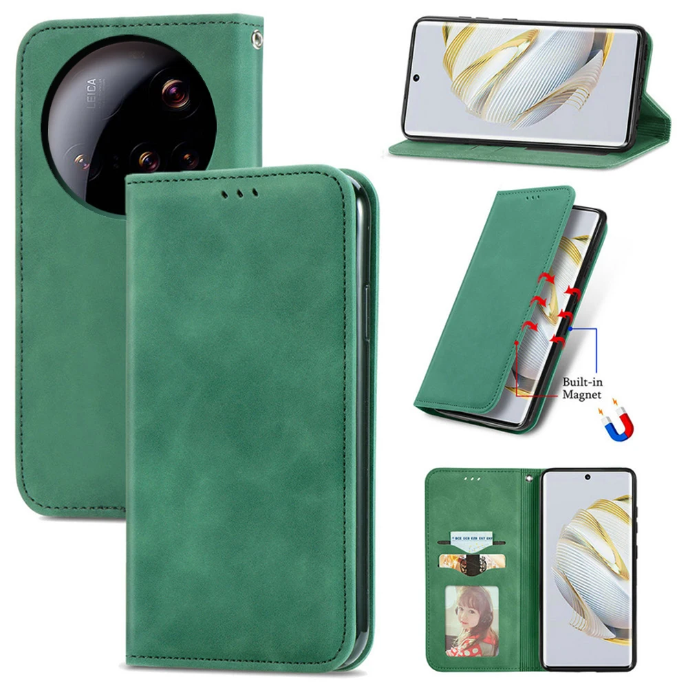 Luxury Leather Magnet Book Wallet Cover Case - Universal Fit