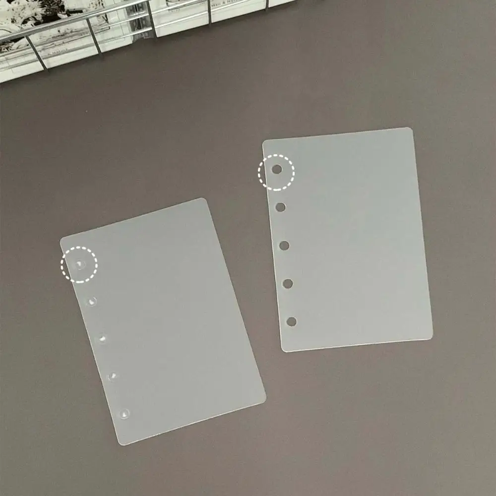 10pcs 투명 루즈리프 노트 리필 용지 5홀 M5 A8 나선형 바인더 디바이더 페..