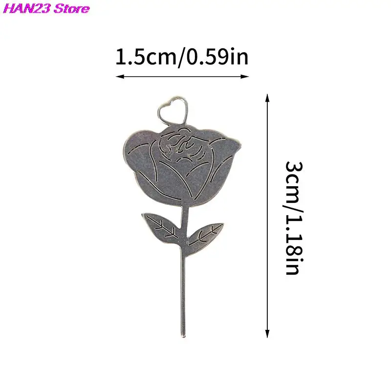 New 2Pcs/Set Silver Rose Shape Stainless Steel Needle for Smartphone Sim Card Tray Removal Eject Pin Key Tool Universal Thimble images - 6