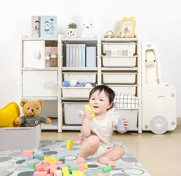 Children Bedroom Furniture Plastic Toy Shelf Kids Cabinet Storage Box for Sale on sale