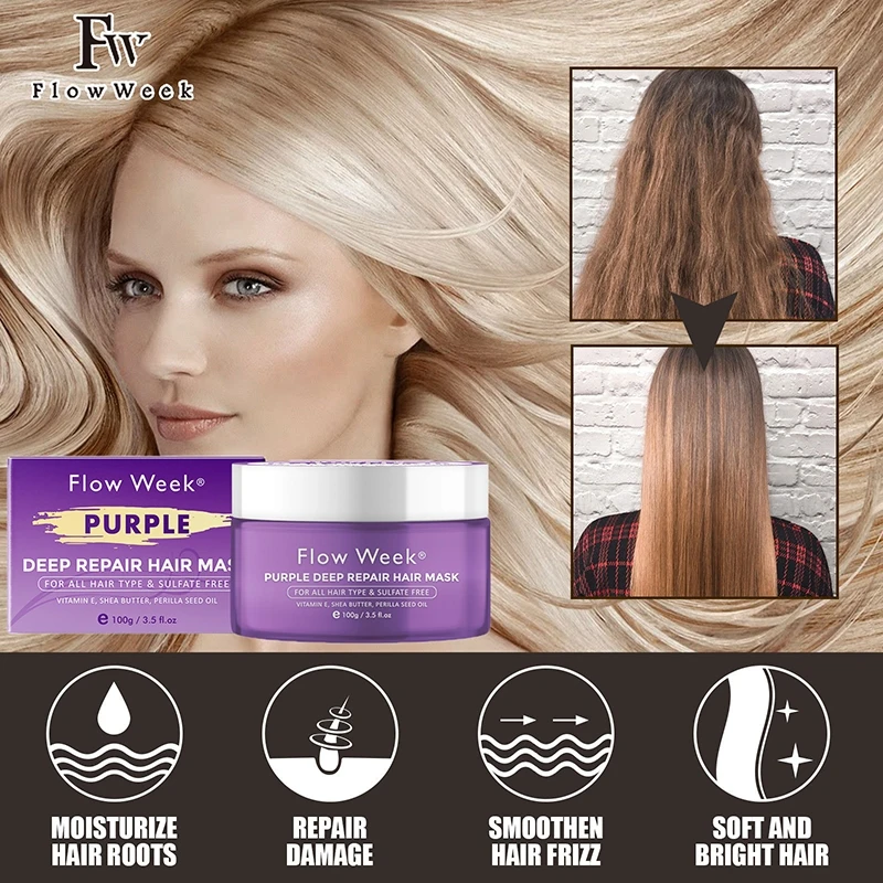 Tratamento profundo do cabelo da queratina do reparo para o cuidado do cabelo, Cabelo seco e danificado, macio e liso, 100g