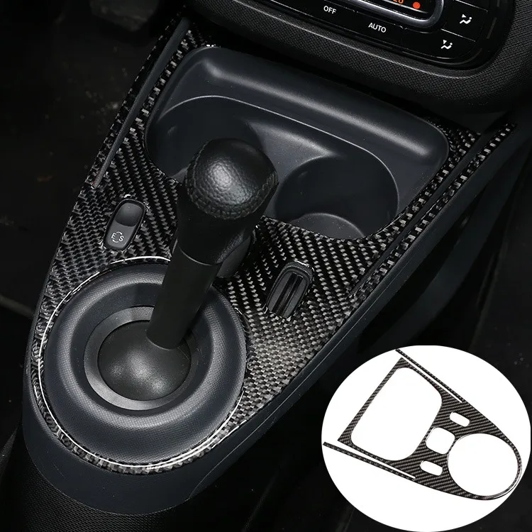 Soft Carbon Fiber Style Car Central control Gear Panel Sticker Fit For Mercedes Benz Smart 453 Fortwo 2016-2021 Auto Accessories