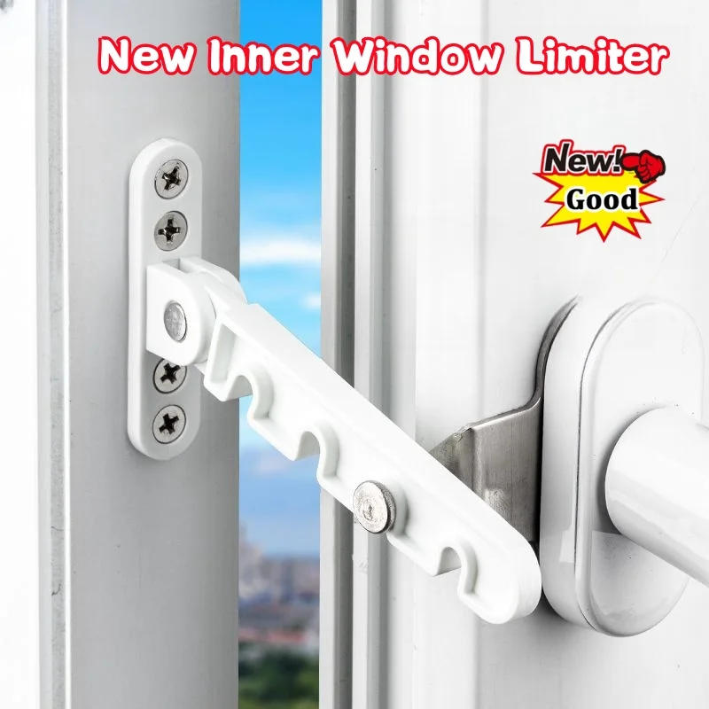 Window Stopper Inner Window Limiter Latch Position Stopper Casement Wind Brace Home Security Door Windows Sash Lock Child Safety Protection