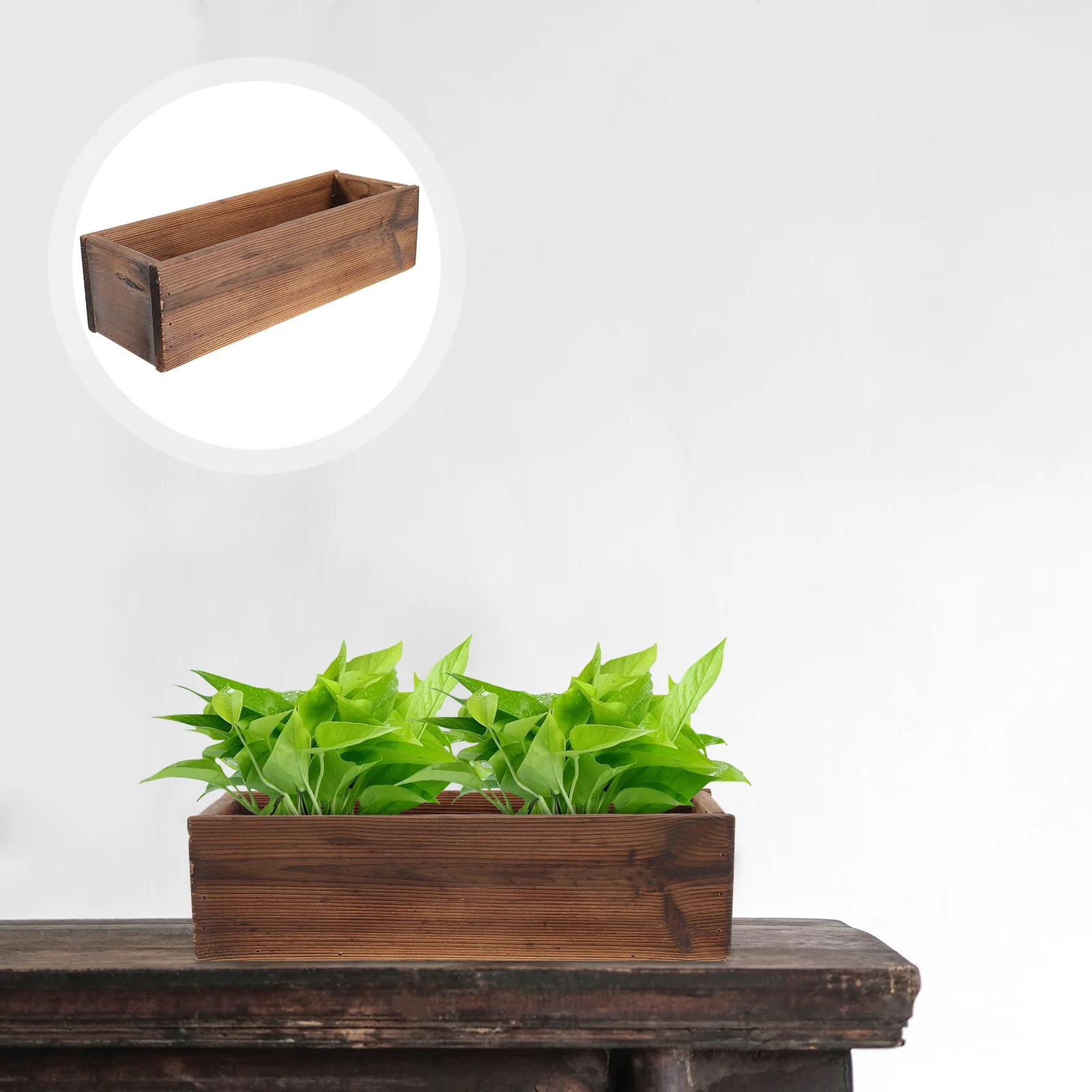 

Wooden Flower Pot Pots Succulent Natural for Plants Container Rustic Planters Vintage Creative Holder