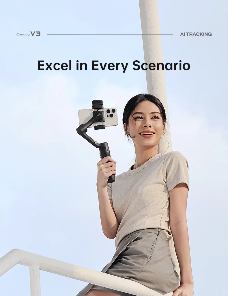 iSteady V3 Gimbal Stabilizer for Smartphone,3-Axis Phone Gimbal for Video Record