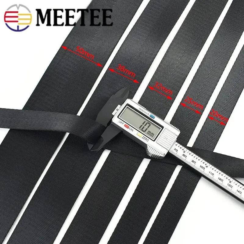 Nylon Webbing Tape 5Meters 20-50mm for Decorative Bag Backpack Strap Safety Belt Ribbon Band DIY Sewing Material Accessories