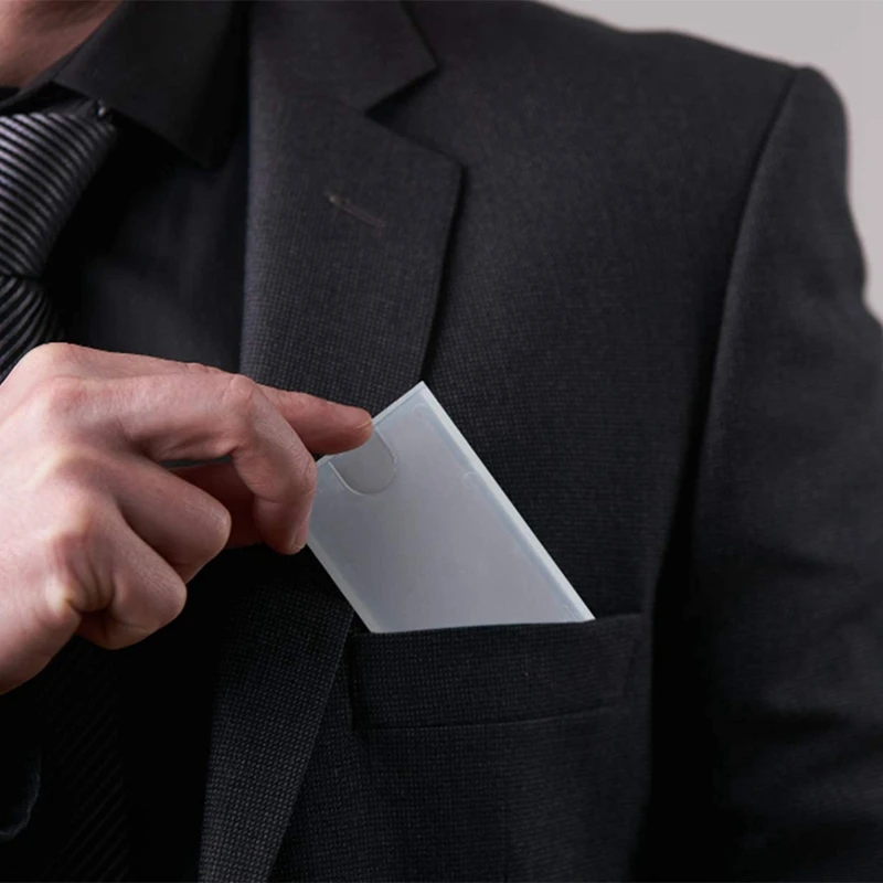 

9-Piece Plastic Card Pocket Card Fiber Thin Unisex Transparent Clear Business Card Wallet Business Card Case