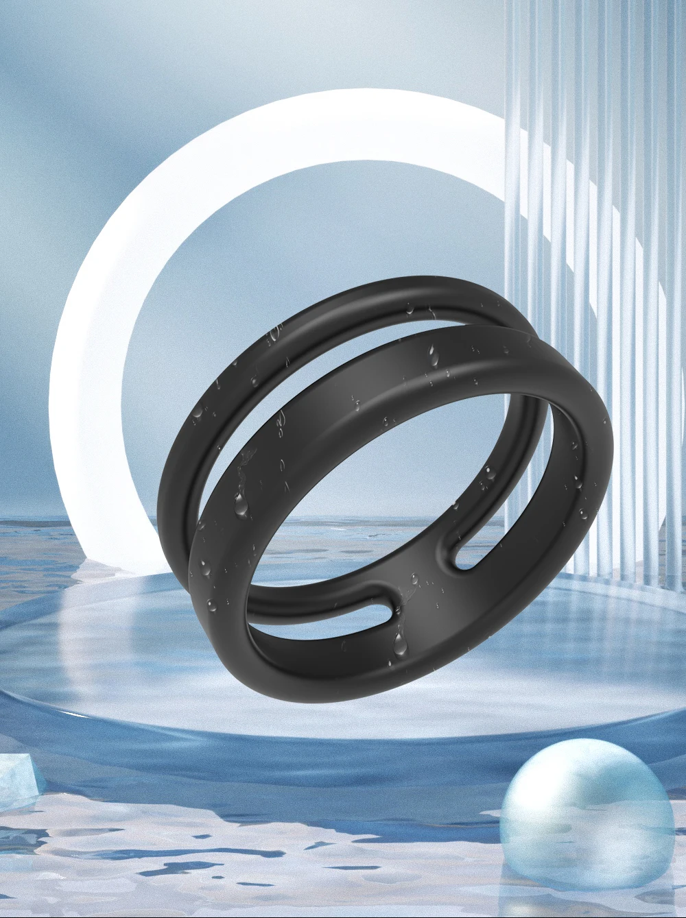 Male Dual Penis Ring Silicone Cock Rings Lock Delay Ejaculation Scrotal Binding Ball Stretcher Cockring Couples Sex Toy For Men