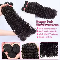 Luvin Burmese Curly Bundles Human Hair 30 34 Inch Deep Wave Raw Hair Bundles 100% Unprocessed Double Weft Hair Extensions Weave 2